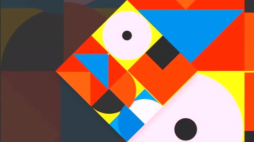 Animated Abstract Geometric Pattern Background of Moving Shapes