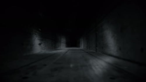 A Long Corridor of the Black and White Tunnel 4K