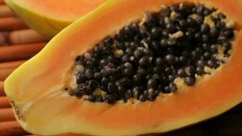 Frische geschnittene Papaya, Fruchthintergrund