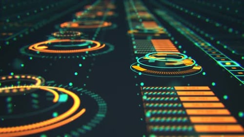 Futuristic Digital Head-Up Display Elements Animation