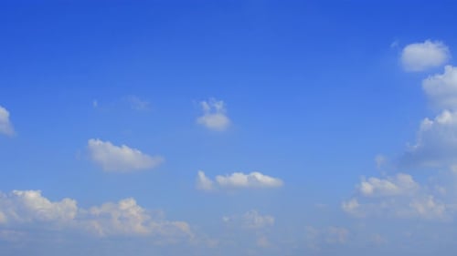 Timelapse of Fluffy White Clouds in a Blue Sky