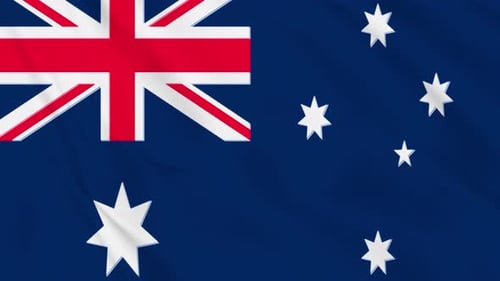 Waving Australian Flag Seamless Animation