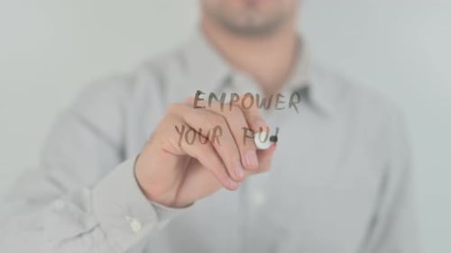 Empower Your Future Message Written by Man