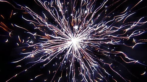 Abstract Energy Burst with Glowing Light Particles and Trails