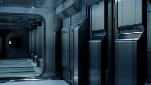 Clean Sterile Futuristic Science Fiction Interior of a Laboratory or Spaceship