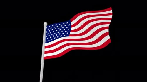 Realistic Waving USA Flag Animation