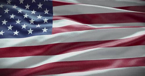 Realistic Waving USA American Flag Animation