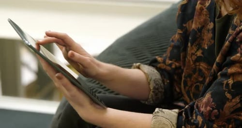 Businesswoman using digital tablet in office 4k