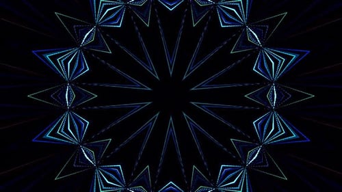 Pulsating Neon Geometric Star Kaleidoscope Loop