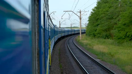 View From Train Window in Motion