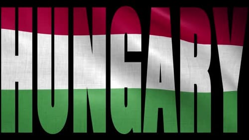 Hungary Flag Text Animation Title Reveal