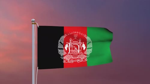 Realistic Afghanistan Flag Waving in Smooth Motion Loop