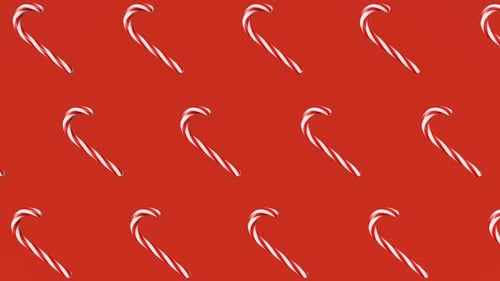 Seamless Looping Christmas Candy Cane Pattern Background