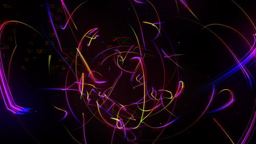 Dynamic Neon Swirling Light Trails Motion Background