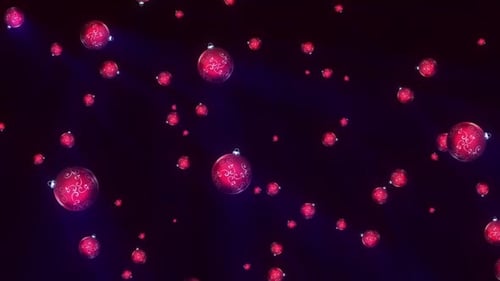 Floating Red Christmas Ornaments Festive Loop Background