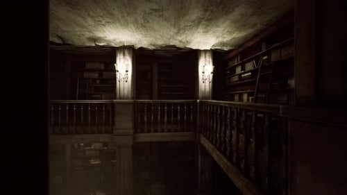 Old Dark Classical Library Room