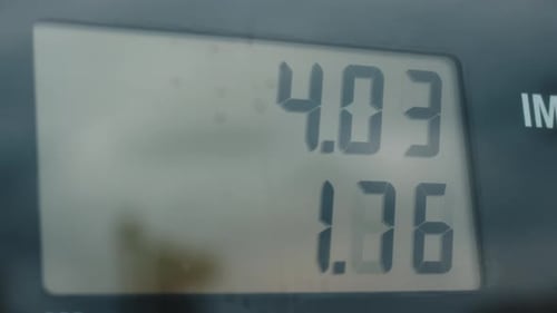 Gas Pump Digital Display Numbers Counting Upwards
