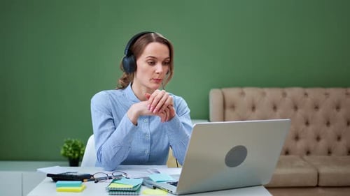 Woman On Video Call Working From Home