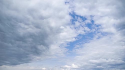 Clouds Move Smoothly in the Blue Sky. Timelapse. Cloud Space.