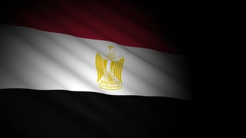 Waving Egyptian Flag Animation with Spotlight Effect