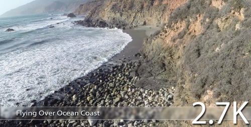 Flying Over Ocean Coast