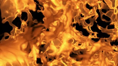 Top view of a beautiful flame burning on camera.