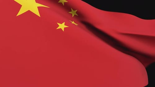 Realistic Waving China Flag Seamless Loop Motion Graphic