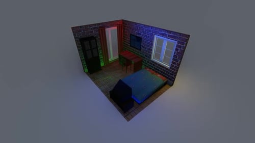 Isometric bedroom