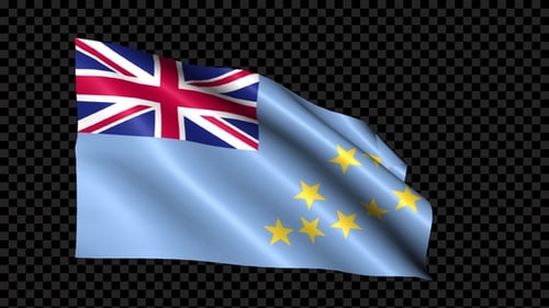 Tuvalu Flag Blowing In The Wind