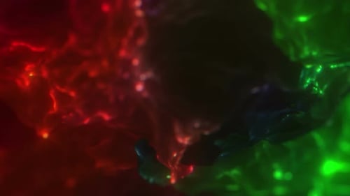 Abstract Fluid Red and Green Light Wave Background