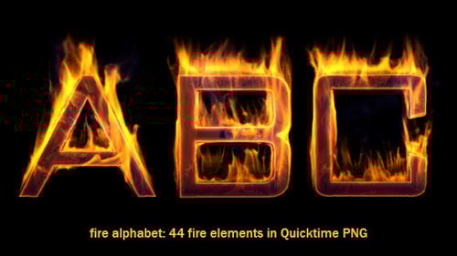 Burning Alphabet and Number Animation with Punctuation