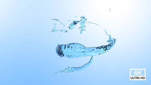 Twisted Blue Water Splash 4K