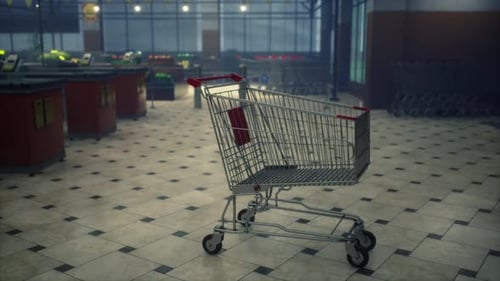 Empty Closed Supermarket Due Covid19 Coronavirus Epidemic
