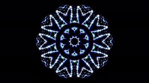 animierte runde Form mehrfarbiger blinkender Lichter auf schwarzem Hintergrund