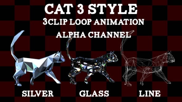 3 Style Cat Animation Loop, Elements Motion Graphics ft. cat & silver ...