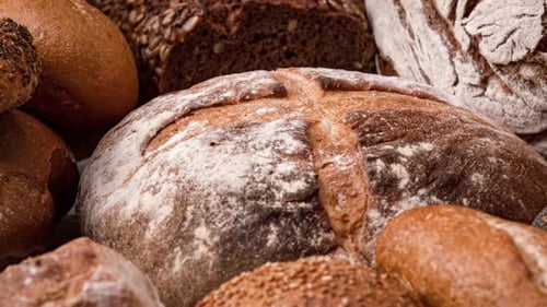 Rustic Variety of Freshly Baked Breads Close-up