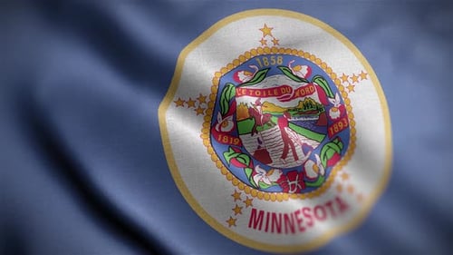 Waving Minnesota State Flag Loop