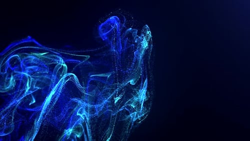 Abstract Blue Particle Stream Fluid Digital Background