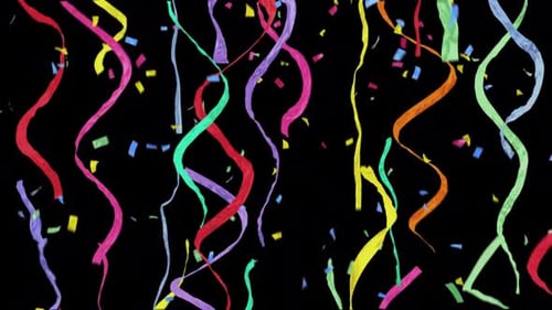 Colorful Confetti and Streamers Celebration Overlay