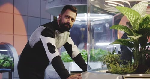 Male Astrobiologist Looking at Camera