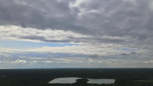 Flying Through Heavenly Beautiful Sunny Cloudscape Picturesque Timelapse of White Fluffy Clouds