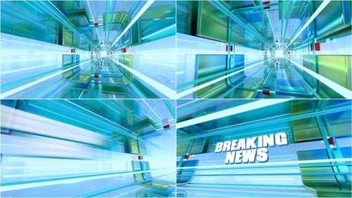 Dynamic Breaking News Reveal in Futuristic Broadcast Tunnel