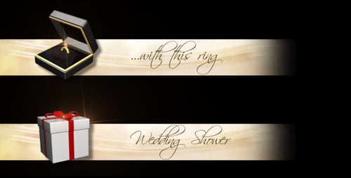 Elegant Wedding Lower Third with Animated Ring and Gift Box