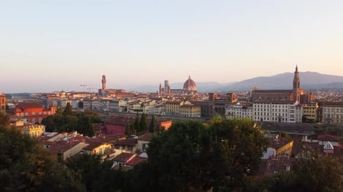 Florence City Aerial View in Tuscany