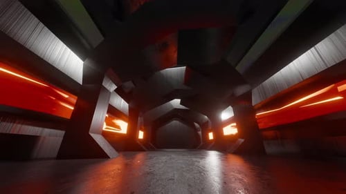 Futuristic Abstract Geometric Tunnel Background Animation