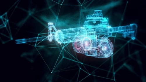 World War 2 Cannon Hologram Close Up 4k