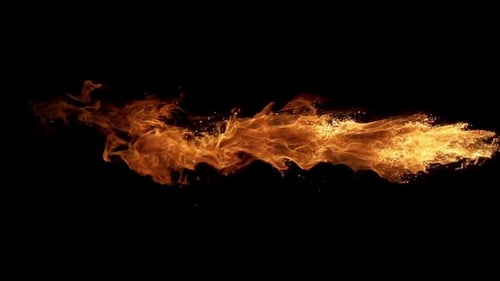 Dynamic Orange Fire Bursting on Black Background