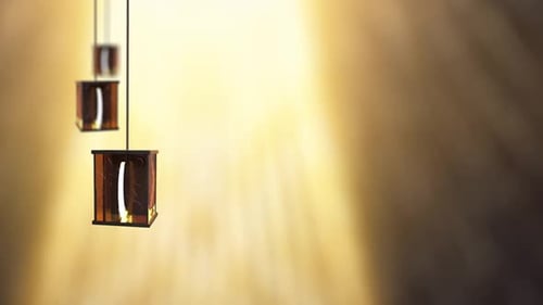 Glowing Ramadan and Eid Lanterns with Crescent Moon Symbol