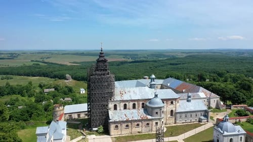 Aerial View of Pidkamin Domonican Monastery Ukraine
