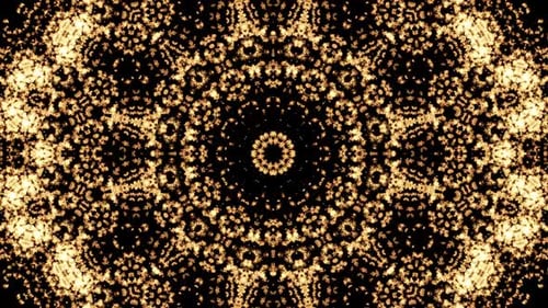 Shimmering Golden Particles Kaleidoscope Abstract Visual